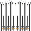 AILBTON 10Ft Exterior Light Poles 6 Pack, Durable Metal String Light Posts for Outdoor Use, Equipped with Fixed Brackets for Yard, Terrace, and Garden Lighting Decor and Backyard by AILBTON