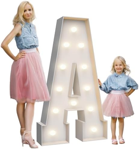 4FT Light Up Marquee Letter A - Large Foam Board Mosaic Kit by Teebloom