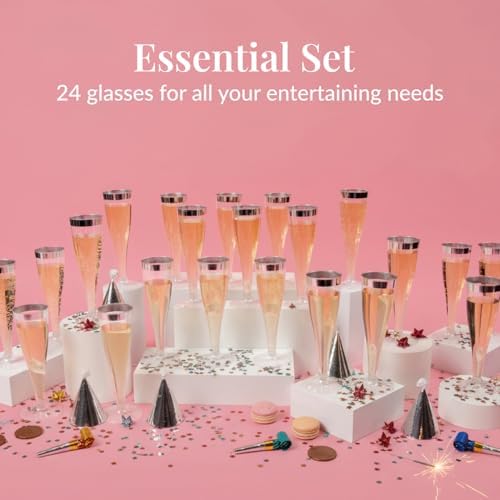 Prestee Disposable Champagne Flutes, 4.5 oz Plastic Champagne Glasses - Image 4