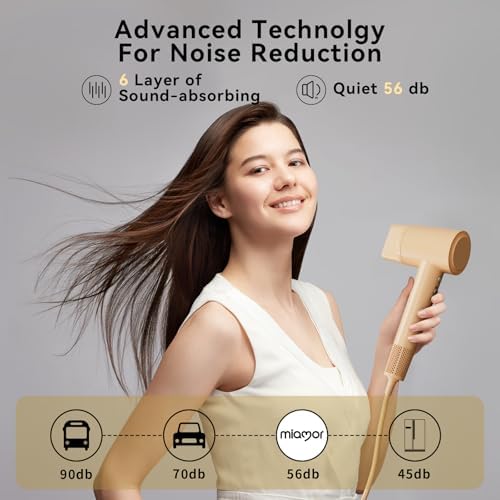 MIAMOR Hair Dryer, 110,000 RPM Ionic Blow Dryer with Magnetic Nozzle - Image 5