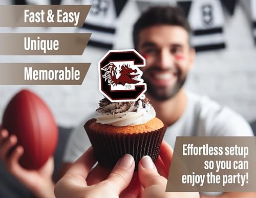 University of South Carolina Cupcake Toppers USC Party Supplies Banner 42Pc - Image 4