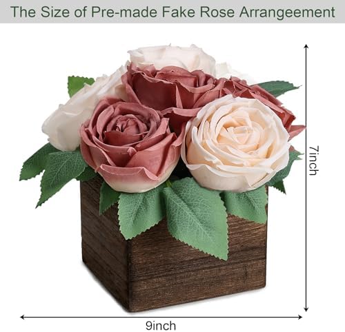 Dusty Pink & Champagne Dining Table Centerpiece Set of 6 - Image 2