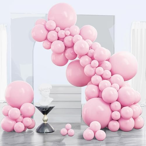 PartyWoo Light Pink Balloons 140pcs Pastel Pale Baby Pink Different Sizes by PartyWoo