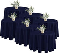 Fitable 6 Pack Navy Tablecloths 120 Inch Round for 48"-96" Tables by Fitable