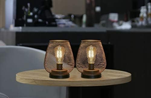 JHY DESIGN Set of 2 Metal Cage LED Lantern Battery Powered Cordless Accent Light with LED Great for Weddings Parties Patio Events for Indoors Outdoors - Image 4
