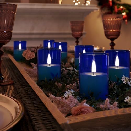 12Pack Flameless LED Candles with Timer, Battery Operated, Blue, 2"x3" - Image 7