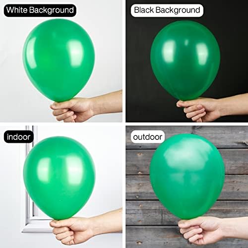 PartyWoo Pearl Emerald Balloons 50pcs Hunter Forest Green Color 12 Inch - Image 2