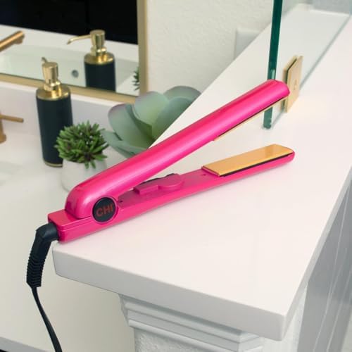 CHI Tourmaline Ceramic Flat Iron Hair Straightener 1", Pure Pink 1" Plates - Image 4