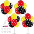 TONIFUL 4 Set Black Red Yellow Polka Balloon Stand Centerpieces for Table by TONIFUL