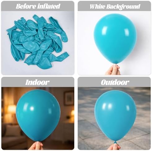 Voircoloria 130pcs Peacock Blue Balloons Garland Arch Kit, 18 12 10 5 Inch - Image 3