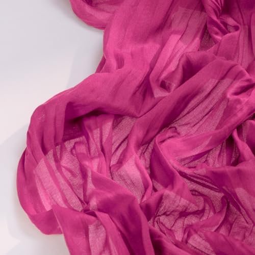 DeZerlor Hot Pink Cheesecloth Table Runner 1 Pack Summer Boho Runner - Image 3