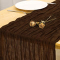1 Pack Brown Cheesecloth Table Runner 120 Inch Boho Wedding Decor by Fixwal