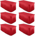 Shillance 6 Packs Red Spandex Table Clothes for 8 Foot Rectangle Table, Spandex Table Covers 8FT Stretch Table Skirts Wrinkle Free Fitted Table Cloth for Valentines, Event, Wedding, Banquet & Parties by Shillance