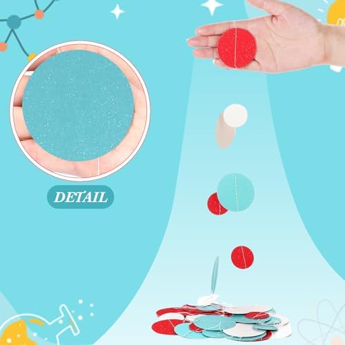 Outus 10 Pieces Dot Garland Banner Hanging, Light Blue,White,Red - Image 3