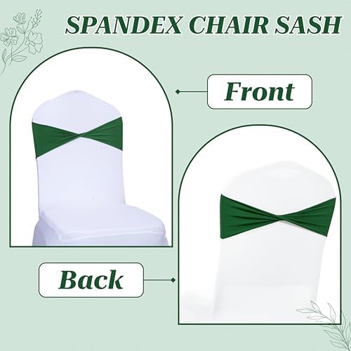MDS Pack of 50 Spandex Chair Sashes Without Slider Buckles – Green - Image 4