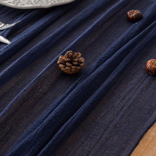 6Pcs Navy Cheesecloth Table Runner 120 Inches for Party Boho Home Decor - Image 4