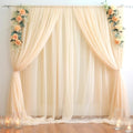 20ft X 10ft Champagne Tulle Backdrop Curtain for Parites, Sheer Backdrop Curtains Fabric Drapes for Wedding Ceremony Arch Party Stage Decorations by Partisky