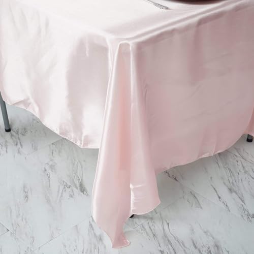 Balsa Circle 10 pcs 72x72 inch Blush Square Tablecloth Satin Fabric Overlays Linens | Table Cloths Cover for Wedding Party Banquet Reception Events Decoration Kitchen Dining Events Kitchen Dining - Image 2