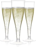 Prestee Disposable Champagne Flutes, 4.5 oz Plastic Champagne Glasses by Prestee