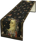 Moon Moth Mushroom Table Runner Moonlit Floral Seasonal Spring Autumn Gothic Tarot Dinner Runner for Farmhouse Kitchen Dining Table Holiday Party Decoration 13"x60" by SHElifestyle