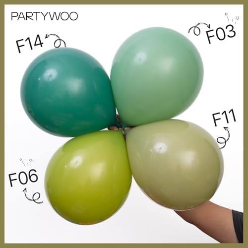 PartyWoo Sage Green Balloons 50pcs Olive Eucalyptus Green Color - Image 5