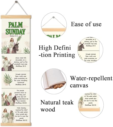 Bible Lesson, Palm Sunday Poster, Bible Posters for Kids Classroom, Inspirational Christian Posters, Sunday School Decorations for Classroom, Family Hanging of Scripture and Words Decorations 08 - Image 2