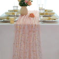 10Pcs Blush Pink Gold Table Runner 10ft Metallic Foil Glittery Sheer Gauze by Snowkingdom