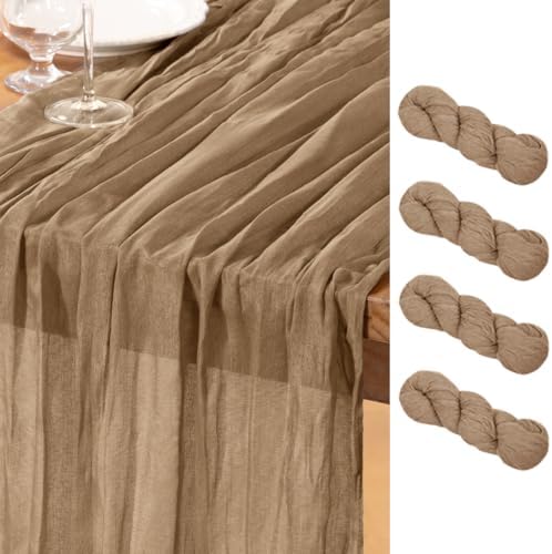DeZerlor Nude Cheesecloth Table Runners 4 Pack Fall Runners by DeZerlor