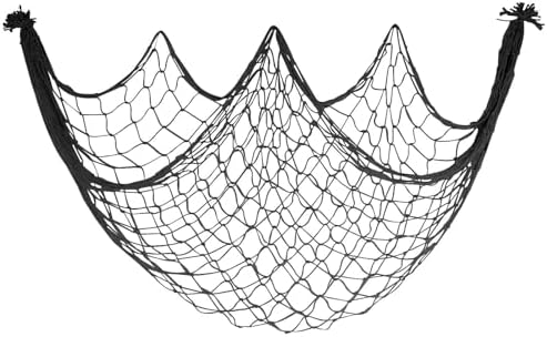 Fish Net Decorations for Party, Black Fishing Nets Pirate Halloween Decor by iHansee