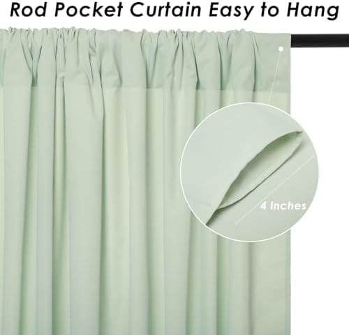 Pea Green Backdrop Curtains 20ftx10ft Garden Polyester Photo Drapes - Image 4