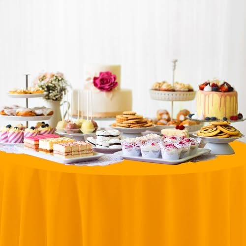 12 Pcs Assorted Color Round Plastic Tablecloths - Image 6