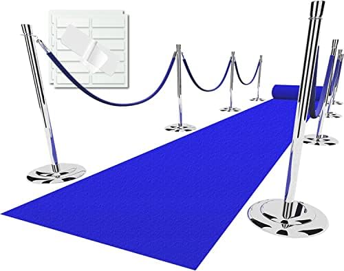 EZLucky Navy Blue Carpet Runner for Party, 2.6 x 15 ft, 130 GSM Felt Fabric by EZLucky