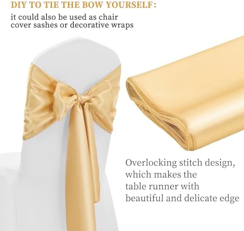 12 Pack Champagne Satin Table Runner 12 x 108 Inch Long Premium Table Runners for Wedding Party Events Decoration, Birthday Parties, Banquets Decorations, Graduations, Engagements - Image 3