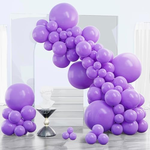 PartyWoo Purple Balloons 140pcs Different Sizes of 18 12 10 5 Inch by PartyWoo