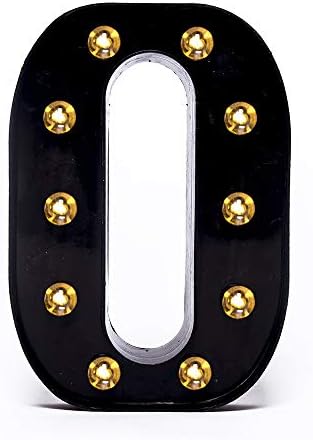 Foaky Black LED Marquee Number Lights Sign Light Up Marquee Number Lights Sign for Night Light Wedding Birthday Party Battery Powered Christmas Lamp Home Bar Decoration by Foaky