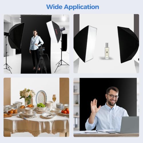 Emart 5x10ft 2in1 Black&White Photo Backdrop Stand Kit with T-Shape Stand - Image 6