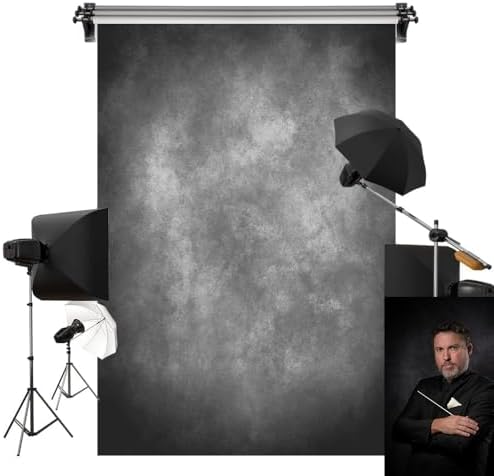 Kate 8x8ft/2.5x2.5m Gray Texture Backdrop Gray Purple Abstract Portrait Headshot Backgrounds for Photoshoot, Photo Video Studio Prop by KateBackdropforPhotography