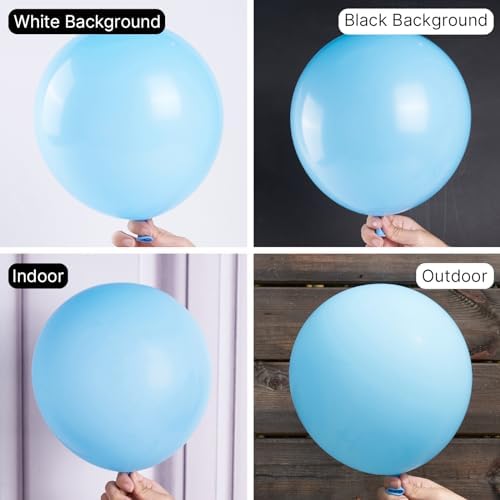 PartyWoo Light Blue Balloons 50pcs Baby Pastel Sky Aqua Blue Color 12 Inch - Image 2