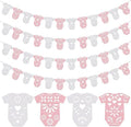 AmazingSpark White and Pink 4 Set Cielito Lindo Baby Shower Garland 48 Pcs Papel Picado Party Decoration Mexican Lace Baby Bodysuit Banner Card with Hanging String for Gender Neutral Party Supplies by Unknown