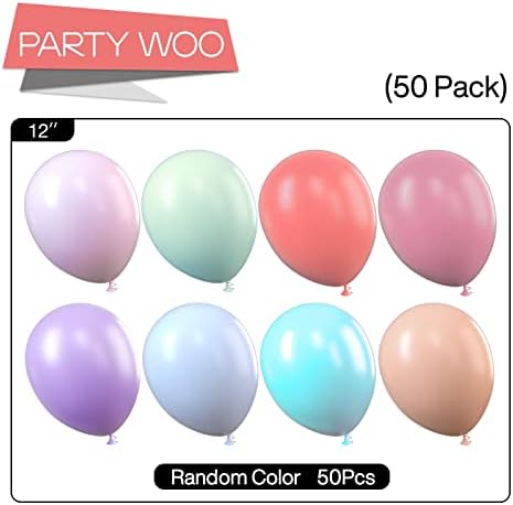 PartyWoo Pastel Rainbow Balloons 50pcs Latex Helium Balloons 12 Inch - Image 5