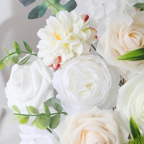 Floweroyal Artificial Flowers Fake Rose Flowers Dahlia with Stems for DIY Wedding Bridal Bouquets, Baby Shower, Floral Arrangement, Table Centerpieces, Home Decorations - Image 2