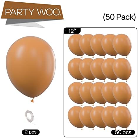 PartyWoo Boho Neutral Light Brown Balloons 50pcs Coffee Fall Color 12 Inch - Image 5