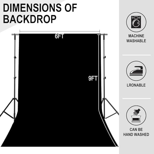 GFCC 6FTx9FT Black Backdrop Background for Photography Photoshoot - Image 4