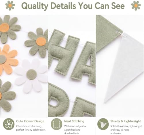YEOCU Happy Birthday Decorations, No DIY, Pre-Strung 3D Banner - Image 5