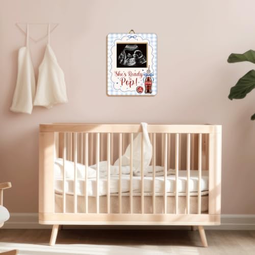 Blue Bow Retro Soda Fountain Baby Shower Decor Frame, She's Ready to Pop - Image 4