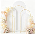 Set of 3 Wedding Arch Backdrop Stand,4+5+6 FT，Small Metal Arch Frame with 3 White Backdrop Covers,Easy Setup for Birthday Baby Shower Anniversary Dessert Table Decoration by mekpiwu