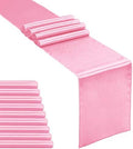 10-Pack Satin Table Runner Pink 12 x 108 inches Long, Table Runners for Wedding, Birthday Parties, Banquets Decorations（10 Pack, 12x108 Inch, Pink） by Hahuho
