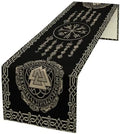 Vintage Viking Pattern Table Runner, Viking Ancient Runic Helmet of Awe Seasonal Dinner Runner for Farmhouse Party Holiday Home Kitchen Dining Table Decor 13"x120" by SHElifestyle