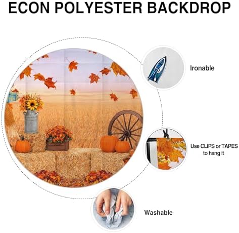 Allenjoy 118" x 95" Fall Autumn Pumpkin Harvest Photography Backdrop with Photo Booth Props, Party Decorations, Supplies and Favors - Image 3