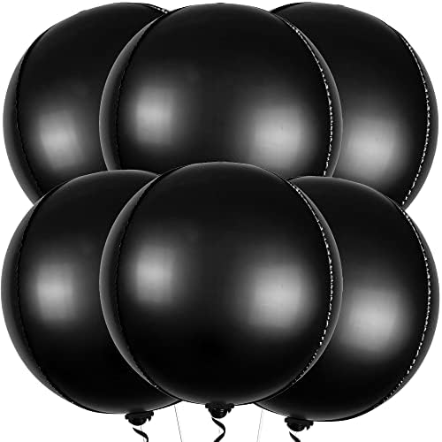 KatchOn Black Balloons - 22 Inch, Pack of 6, Black Foil Balloons, Birthday by KatchOn